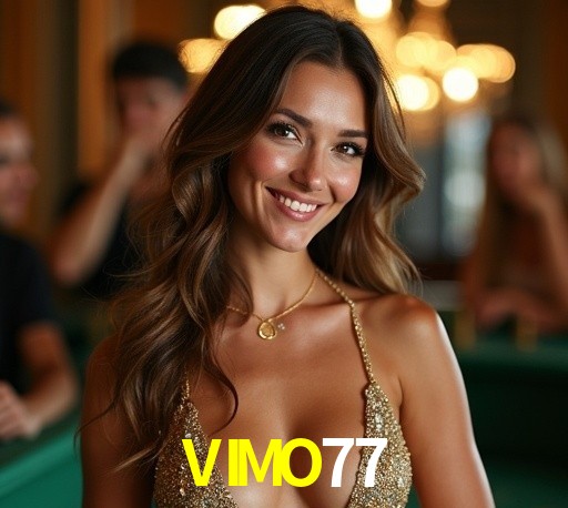 Escena dinámica inspirada en casino con iluminación VIMO77, cartas, fichas e íconos de juegos digitales en un espacio moderno de juegos.